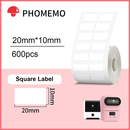Phomemo – étiquettes autocollantes rectangulaires blanches, papier autocollant pour imprimante d'étiquettes Phomemo M110 M220, Identification étanche