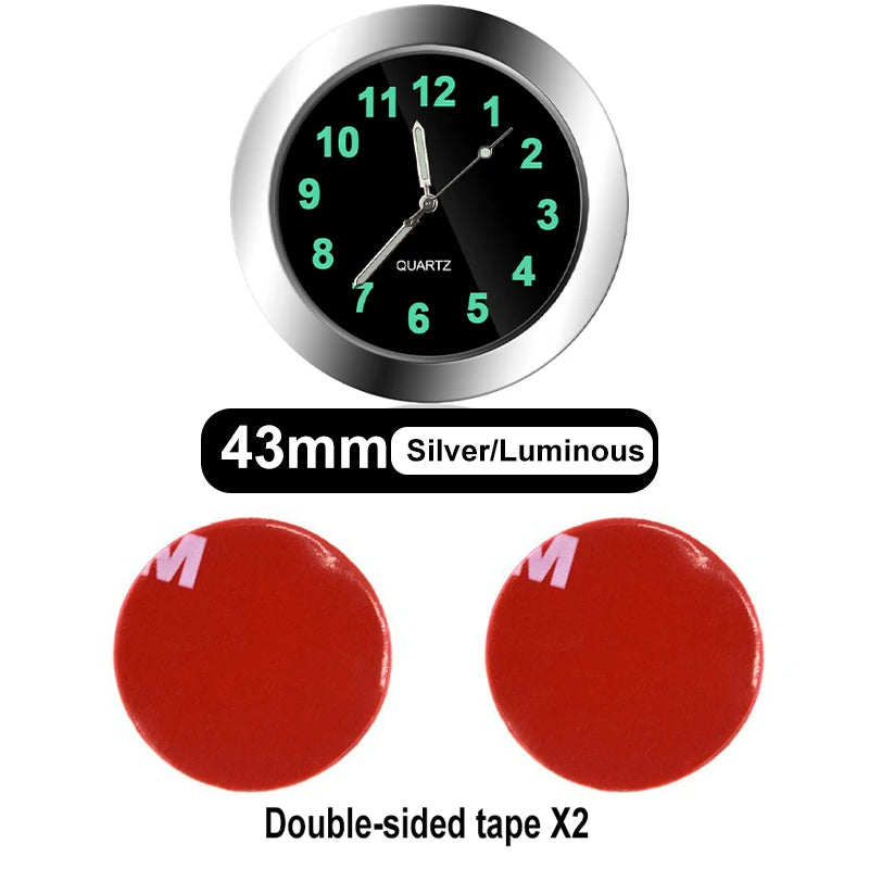 Mini horloge de voiture lumineuse Automobiles montre à coller interne mécanique horloges à Quartz ornement automatique 40/43mm Mini horloge numérique