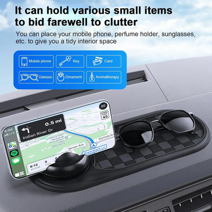 Support de téléphone pour tableau de bord de voiture, tapis antidérapant, Rotation à 360 degrés, support universel, plaque d'immatriculation de stationnement, accessoires d'intérieur multifonctionnels