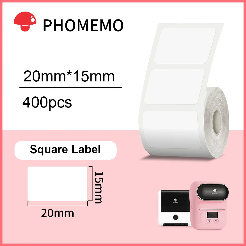 Phomemo – étiquettes autocollantes rectangulaires blanches, papier autocollant pour imprimante d'étiquettes Phomemo M110 M220, Identification étanche