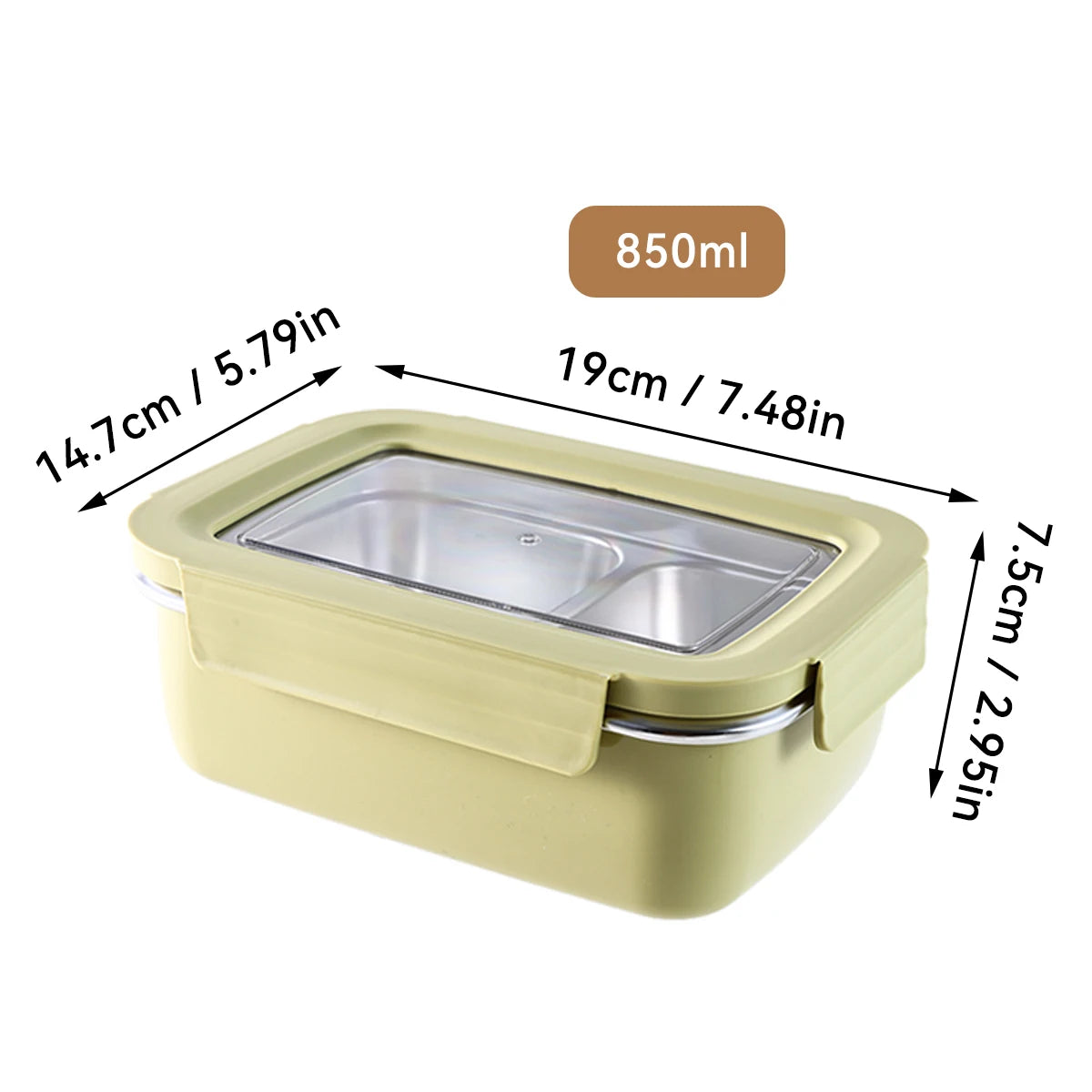 Boîte à déjeuner à compartiment en acier inoxydable 304 pour micro-ondes, boîte à Bento empilable anti-fuite pour étudiant, récipient alimentaire pour aliments froids et chauds