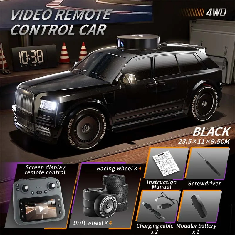Voitures RC 911S – Caméra HD 4K, écran 4,3 pouces, dérive en un clic, conception de levage de caméra, éclairage LED, dérive vidéo HD, véhicule RC pour enfants