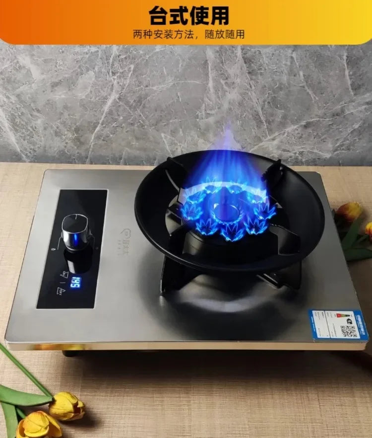 Cuisinière à gaz à brûleur unique avec feu puissant pour la cuisine domestique, bureau intégré liquéfié