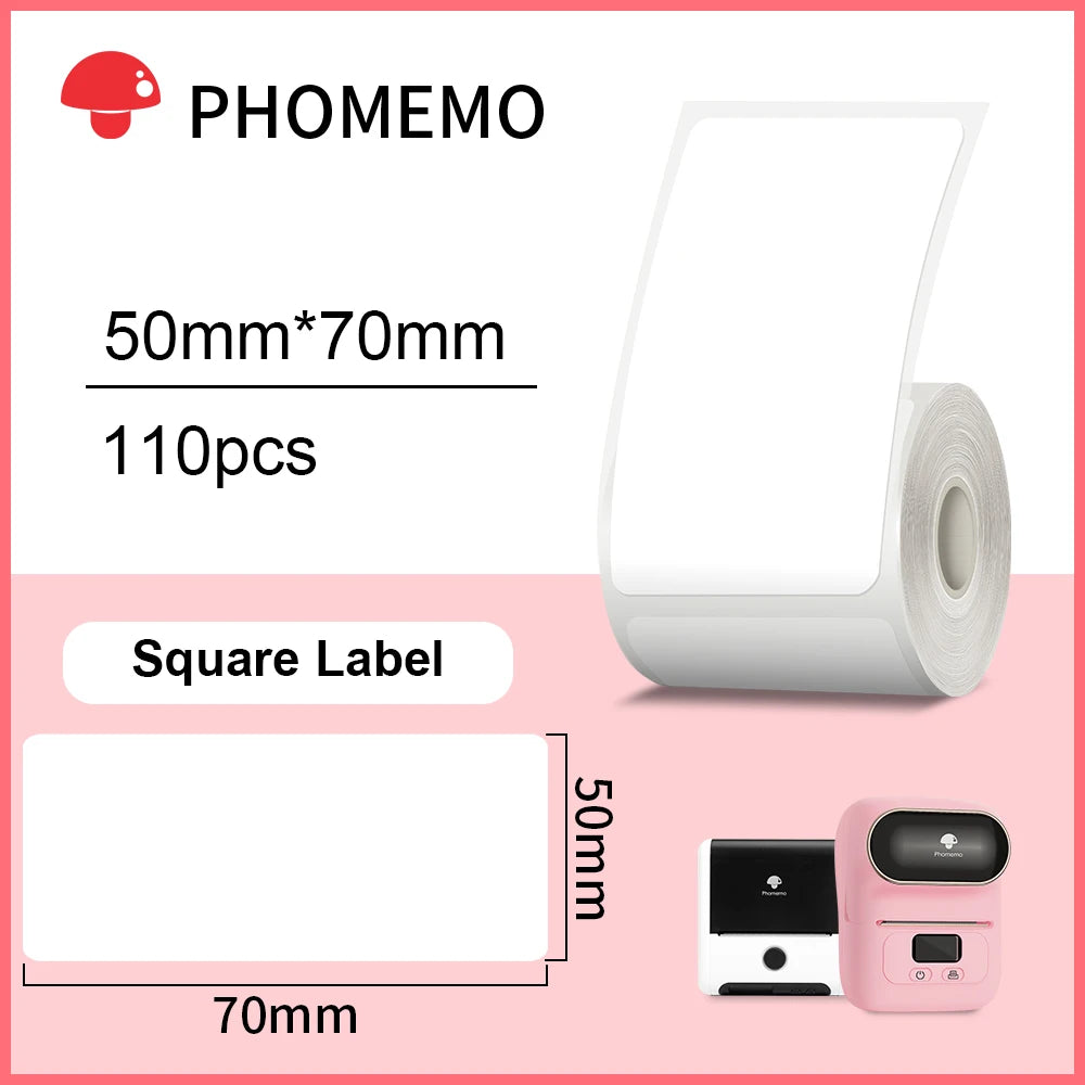 Phomemo – étiquettes autocollantes rectangulaires blanches, papier autocollant pour imprimante d'étiquettes Phomemo M110 M220, Identification étanche
