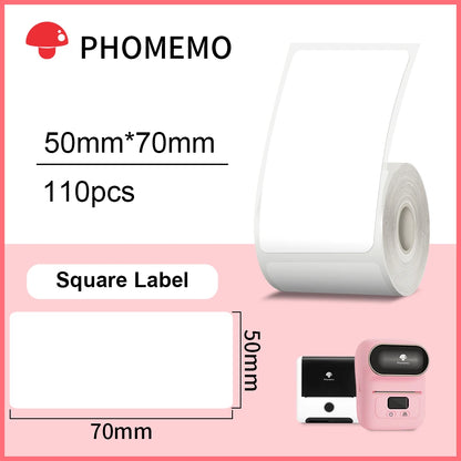 Phomemo – étiquettes autocollantes rectangulaires blanches, papier autocollant pour imprimante d'étiquettes Phomemo M110 M220, Identification étanche