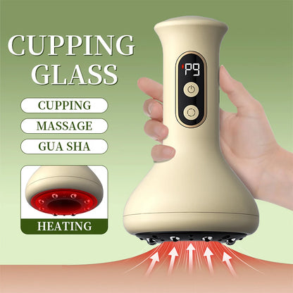 Appareil de massage électrique Gua Sha et ventouses à 9 niveaux de succion sous vide pour le ventre, l'abdomen, les jambes, les bras, le dos et le corps – Dispositif de raclage anti-cellulite