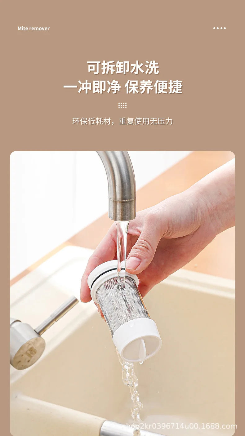 Aspirateur anti-acariens sans fil à forte aspiration avec double bac de collecte de poussière et lumière UV pour le nettoyage de la literie et des canapés à la maison