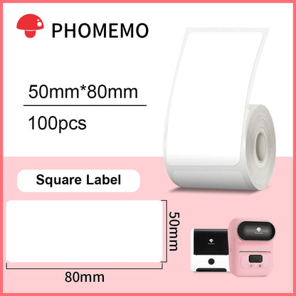 Phomemo – étiquettes autocollantes rectangulaires blanches, papier autocollant pour imprimante d'étiquettes Phomemo M110 M220, Identification étanche