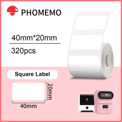 Phomemo – étiquettes autocollantes rectangulaires blanches, papier autocollant pour imprimante d'étiquettes Phomemo M110 M220, Identification étanche