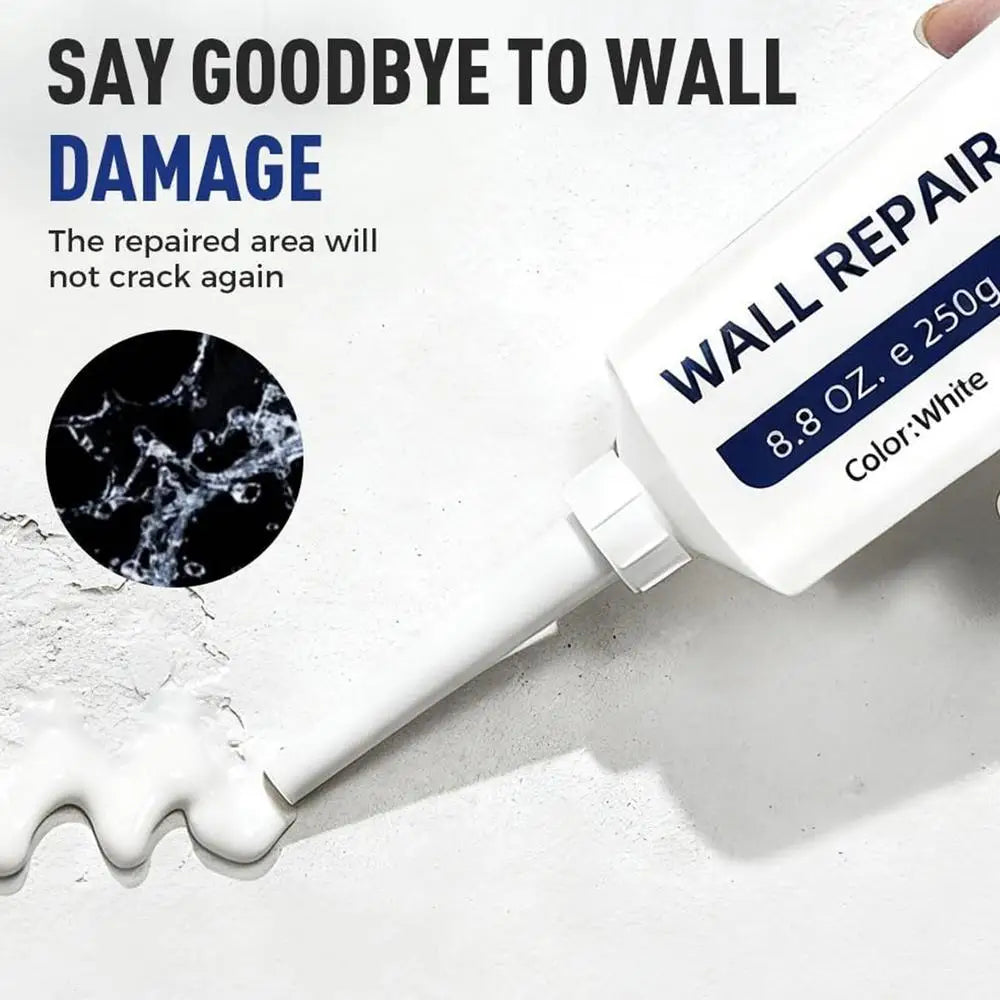 Pâte de réparation murale en tube, adhésif pour plaques de plâtre, kit de réparation pour trous et fissures, pour bricolage domestique, carrelage, béton, sol de douche