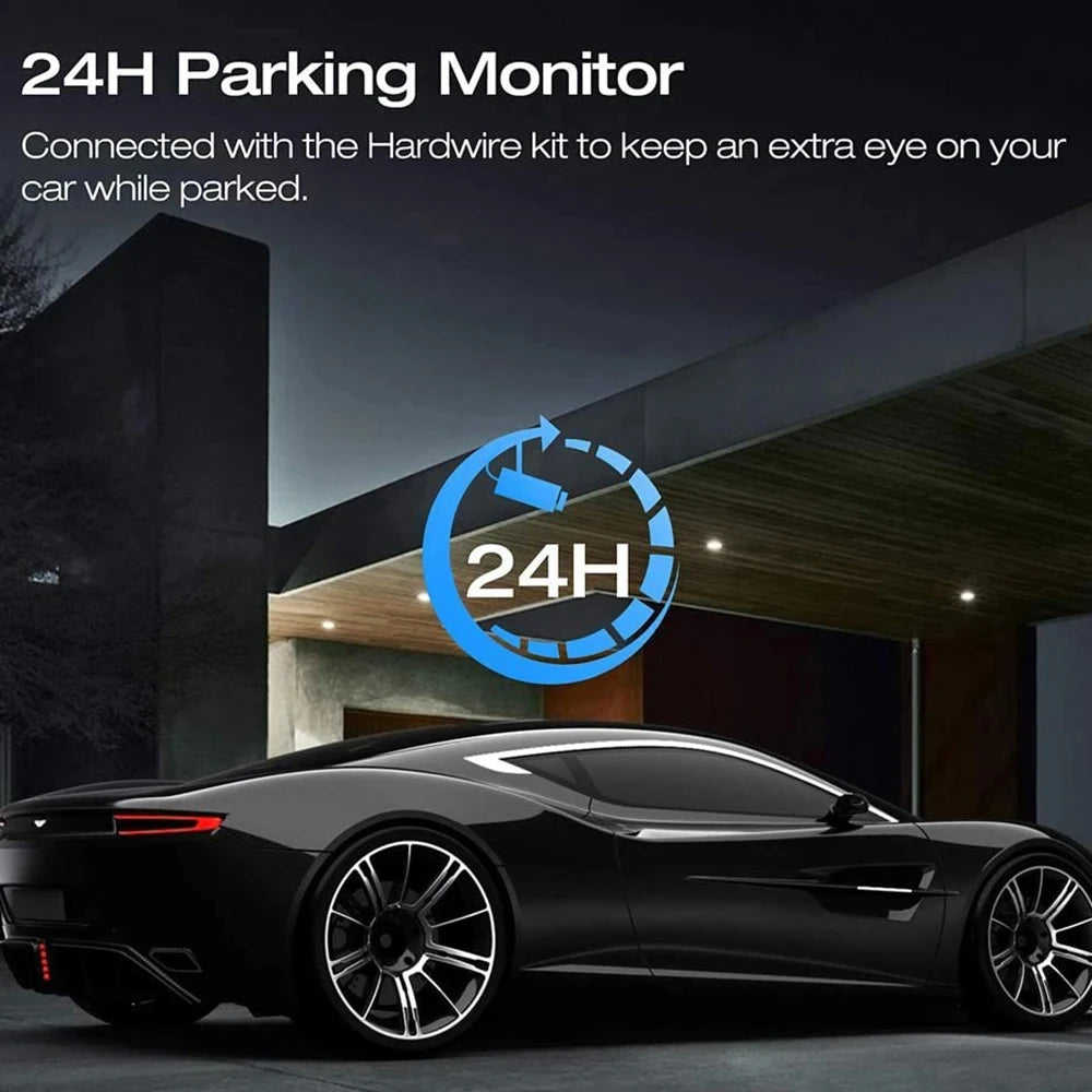 Prada Cam-Enregistreur vidéo de voiture avec vision nocturne, caméra WiFi 360 °, 3/4 canaux, dashcam voiture，caméra de recul，caméra 1080P, DVR, moniteur de stationnement 24h, vue avant droite et arrière, boîte noir