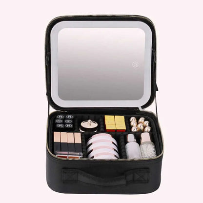 Étui à cosmétiques intelligent LED avec miroir, sac à cosmétiques, sacs de maquillage de voyage pour femmes, sac de rangement Portable à la mode, sacs de maquillage de voyage