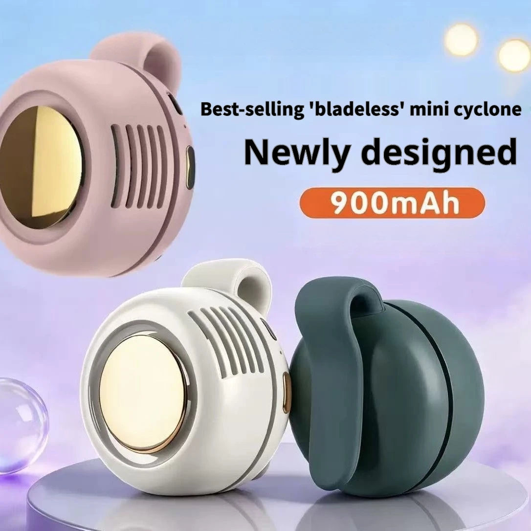 Ventilateur portable mini, rechargeable, sans pales, à clipser, pour la taille, adapté à la ventilation extérieure, petit ventilateur de bureau