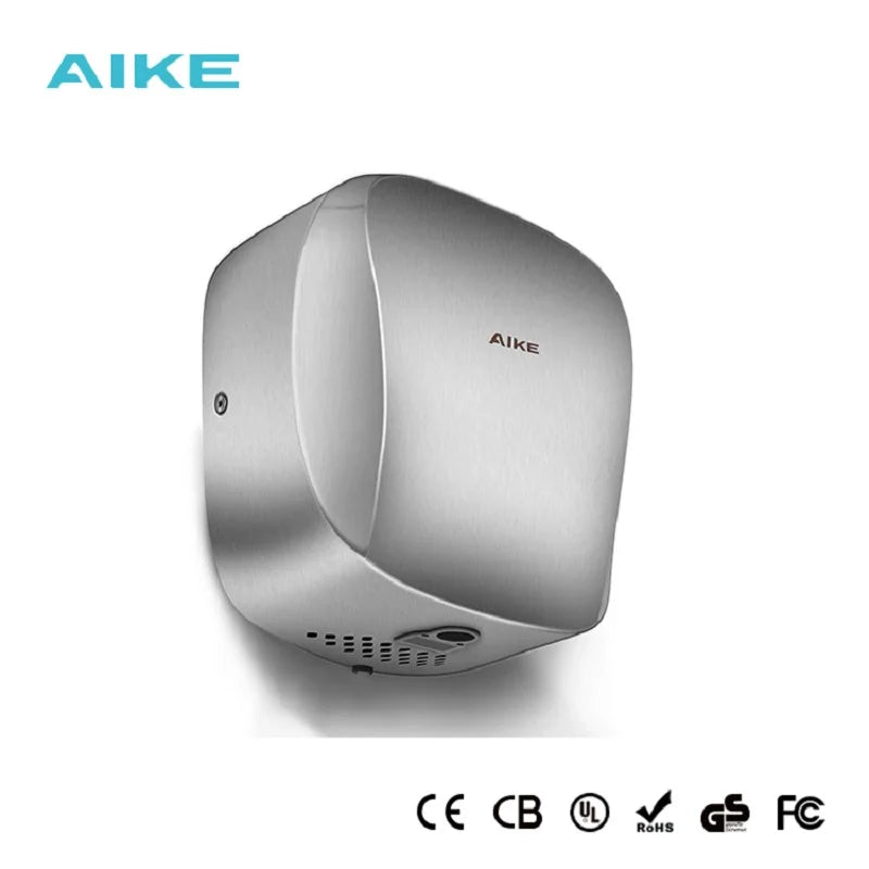 AIKE-Sèche-mains automatique avec filtre HEPA, finition en acier inoxydable brossé, machine à sécher les mains, 1450W, approuvé UL