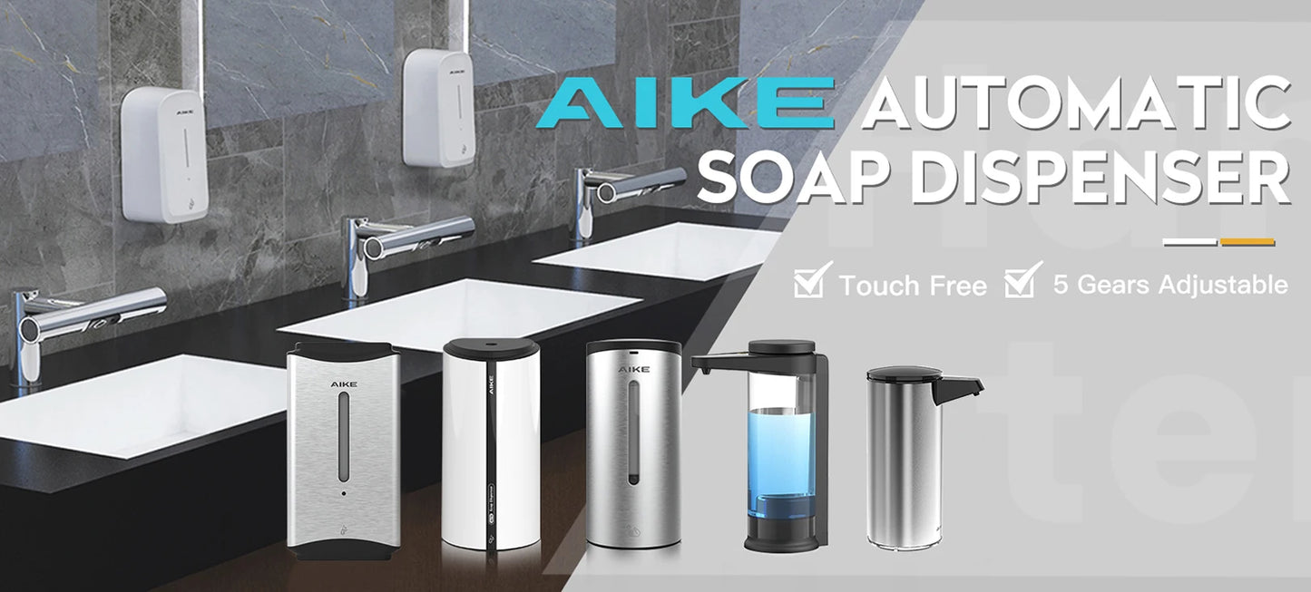 AIKE-Sèche-mains automatique avec filtre HEPA, finition en acier inoxydable brossé, machine à sécher les mains, 1450W, approuvé UL