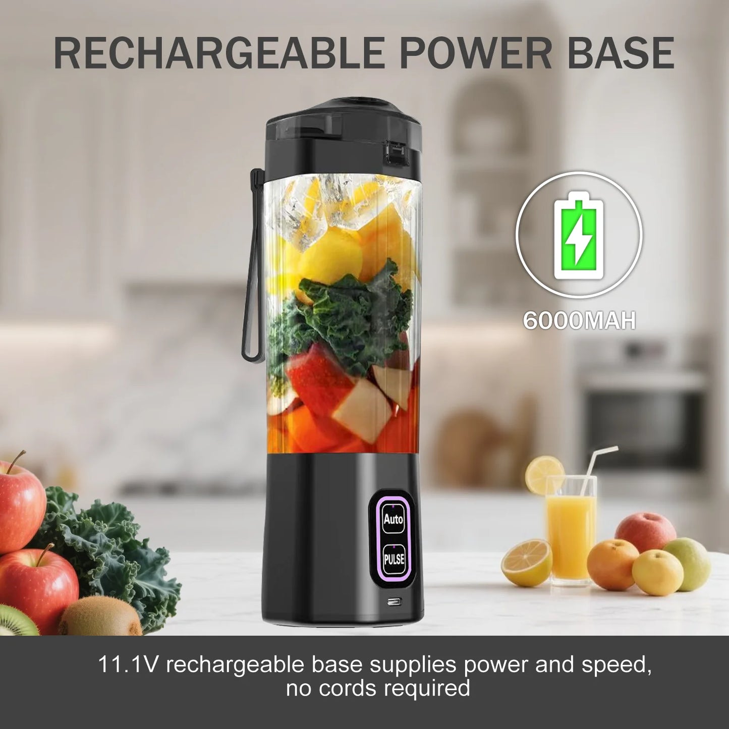 Presse-jus électrique Portable mélangeur 700ML USB mélangeur de fruits Rechargeable 6 lames presse-agrumes pour Shakes Smoothies tasse de jus frais