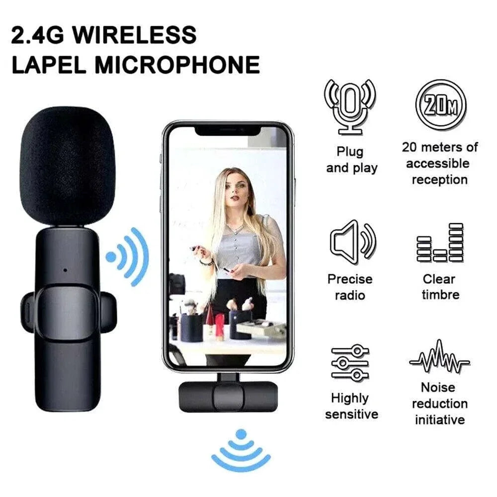 Nouveau microphone cravate sans fil portable pour enregistrement audio-vidéo, mini micro pour iPhone Android, diffusion en direct, jeux, microphone pour téléphone 2026