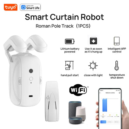 Robot rideau intelligent WiFi; double ouverture