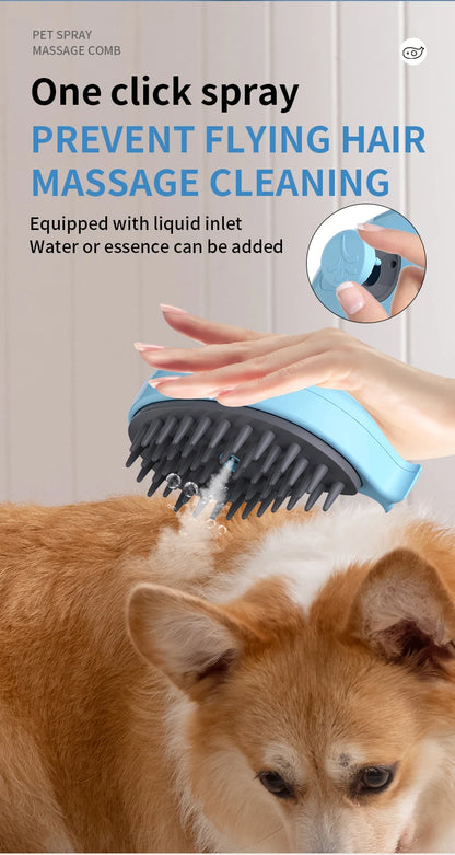 Brosse à vapeur 3 en 1 pour animaux de compagnie, peigne pour chien, brosse électrique pour pulvérisation de poils de chat, Massage, toilettage pour animaux de compagnie, peignes d'épilation