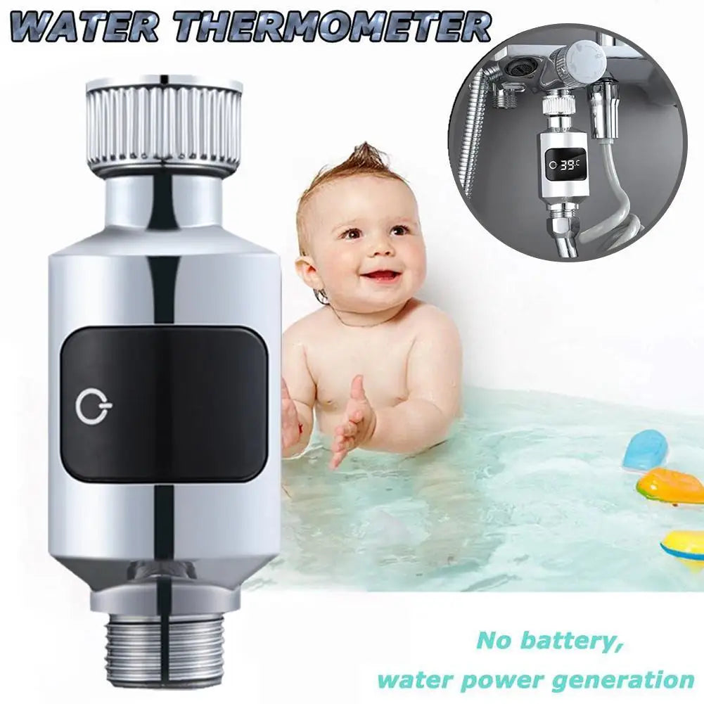 Thermomètre à eau avec affichage de la température, affichage numérique pour bain de bébé, thermomètre électronique, pyromètre de douche numérique LED, 1/2 pièces