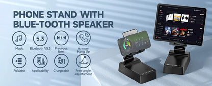 Support de téléphone avec haut-parleur Bluetooth, haut-parleur sonore surround HD, compatible avec tous les iPhone