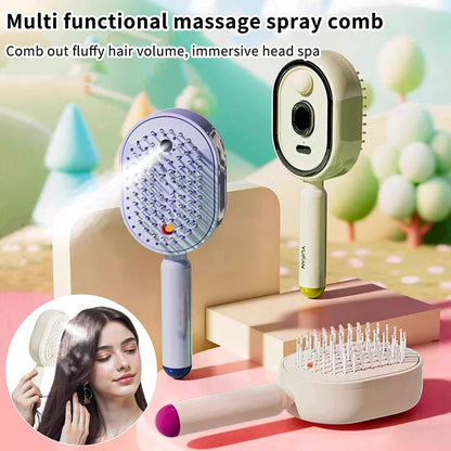 Soins capillaires Spray Massage peigne Vibration cuir chevelu Massage brosse à cheveux tête masseur pulvérisateur de cheveux brosse d'atomisation applicateur d'huile capillaire
