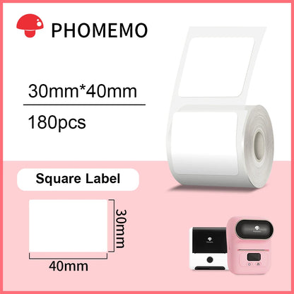 Phomemo – étiquettes autocollantes rectangulaires blanches, papier autocollant pour imprimante d'étiquettes Phomemo M110 M220, Identification étanche