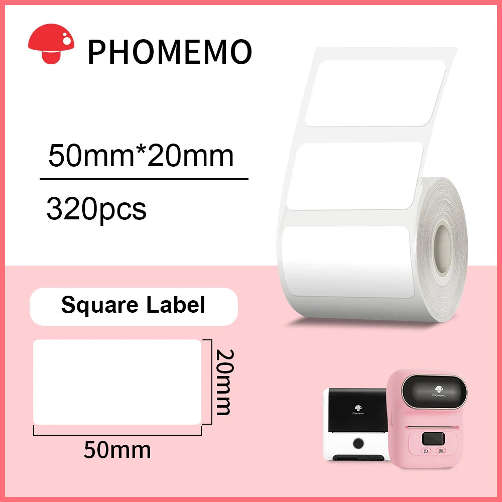 Phomemo – étiquettes autocollantes rectangulaires blanches, papier autocollant pour imprimante d'étiquettes Phomemo M110 M220, Identification étanche