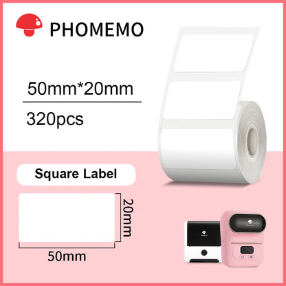 Phomemo – étiquettes autocollantes rectangulaires blanches, papier autocollant pour imprimante d'étiquettes Phomemo M110 M220, Identification étanche