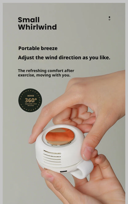 Ventilateur portable mini, rechargeable, sans pales, à clipser, pour la taille, adapté à la ventilation extérieure, petit ventilateur de bureau