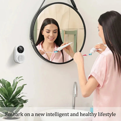 Porte-brosse à dents mural intelligent, dispositif de désinfection pour porte-brosse à dents, support de rangement pour brosse à dents, avec 2 emplacements pour brosses