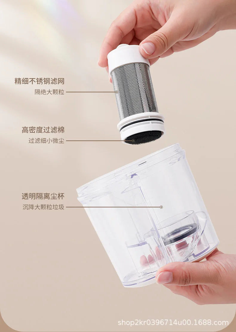 Aspirateur anti-acariens sans fil à forte aspiration avec double bac de collecte de poussière et lumière UV pour le nettoyage de la literie et des canapés à la maison