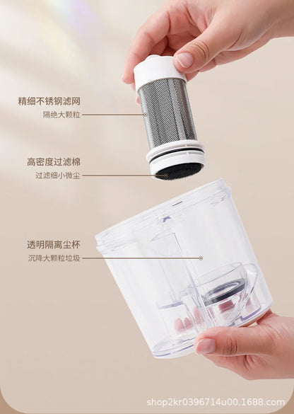 Aspirateur anti-acariens sans fil à forte aspiration avec double bac de collecte de poussière et lumière UV pour le nettoyage de la literie et des canapés à la maison