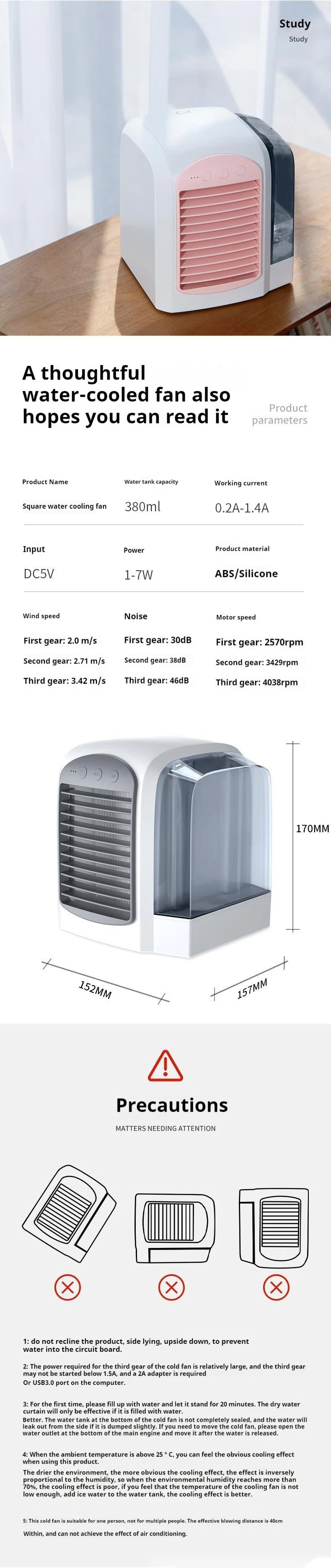 Essentiel pour l'été Style européen ventilateur refroidi à l'eau Mini ventilateur de bureau domestique climatiseur Usb refroidisseur d'air ventilateur électrique