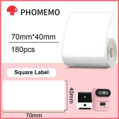 Phomemo – étiquettes autocollantes rectangulaires blanches, papier autocollant pour imprimante d'étiquettes Phomemo M110 M220, Identification étanche