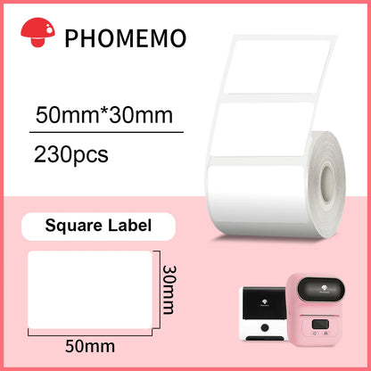 Phomemo – étiquettes autocollantes rectangulaires blanches, papier autocollant pour imprimante d'étiquettes Phomemo M110 M220, Identification étanche