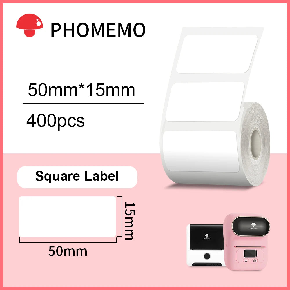Phomemo – étiquettes autocollantes rectangulaires blanches, papier autocollant pour imprimante d'étiquettes Phomemo M110 M220, Identification étanche