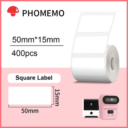 Phomemo – étiquettes autocollantes rectangulaires blanches, papier autocollant pour imprimante d'étiquettes Phomemo M110 M220, Identification étanche