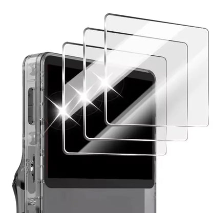 Mallette de rangement de transport 3 en 1 avec protecteurs d'écran en verre trempé pour Console de jeu R36S, Kit de protection, sac et Films anti-rayures