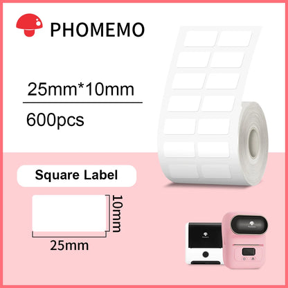 Phomemo – étiquettes autocollantes rectangulaires blanches, papier autocollant pour imprimante d'étiquettes Phomemo M110 M220, Identification étanche
