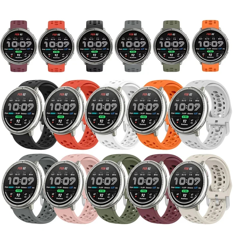 Bracelet en Silicone officiel 1:1 pour Amazfit Active 2, Bracelet de sport respirant Original, Amazfit GTS 4/3 Mini Bip 3 Correa