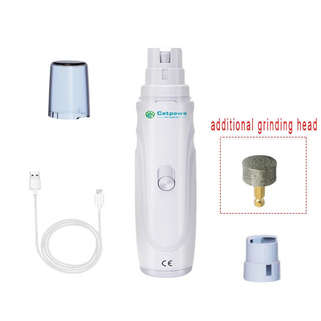 Broyeur électrique de griffes de chien, Rechargeable par USB, coupe-ongles électrique silencieux pour animaux de compagnie, pattes de chat, outils de toilettage des ongles