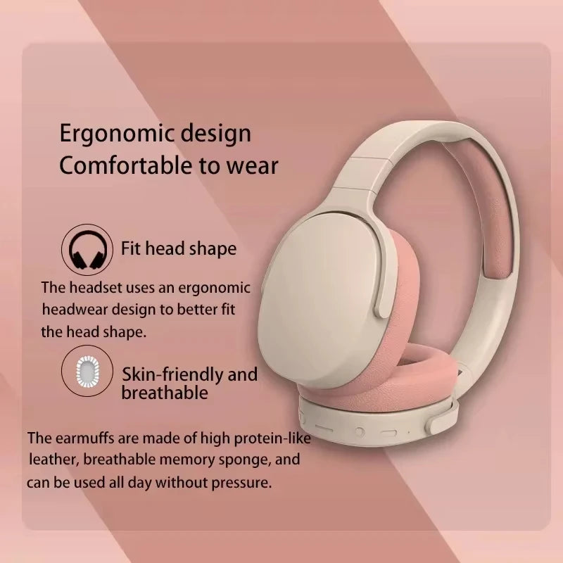 Écouteurs sans fil Bluetooth 5.3 sur l'oreille casques stéréo Hifi véritables sports avec écouteurs lecteur de musique Tf/Aux avec micro