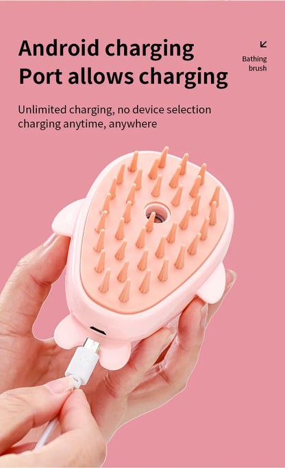 Brosse à vapeur 3 en 1 pour animaux de compagnie, peigne pour chien, brosse électrique pour pulvérisation de poils de chat, Massage, toilettage pour animaux de compagnie, peignes d'épilation