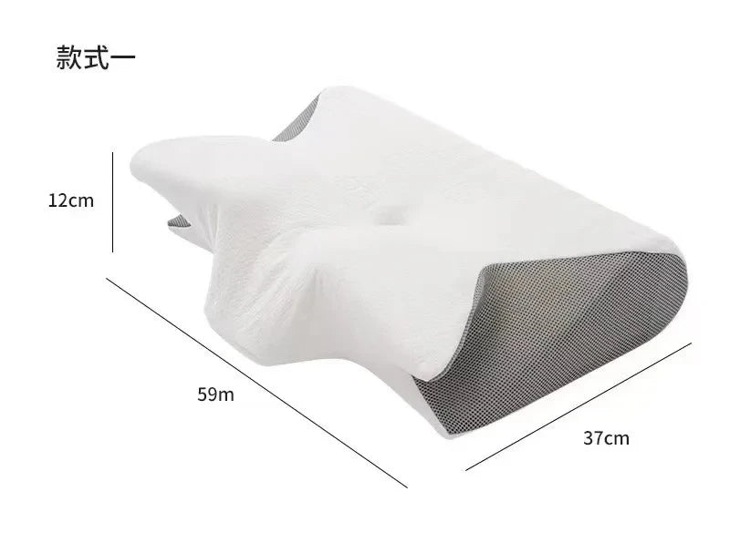 Oreiller ergonomique papillon pour le cou en mousse à mémoire de forme à rebond lent, soutien cervical pour un sommeil confortable, nouveau design en forme de corne