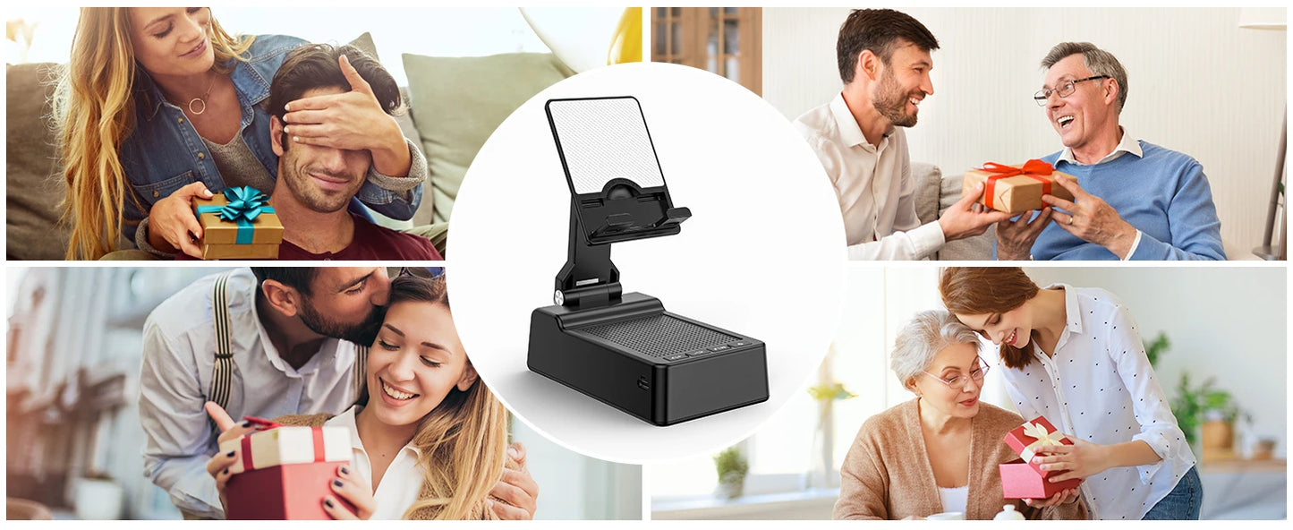 Support de téléphone avec haut-parleur Bluetooth, haut-parleur sonore surround HD, compatible avec tous les iPhone