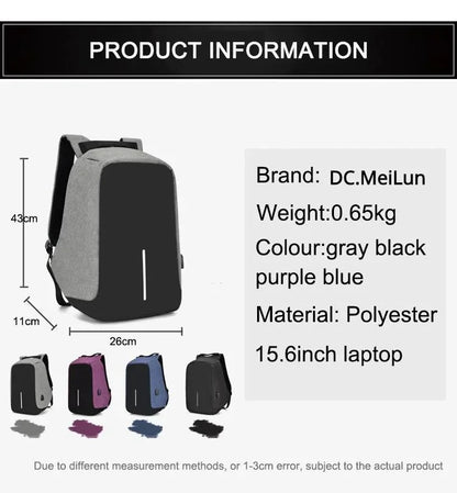 Sac à dos antivol 15.6 pouces ordinateur portable hommes Mochila mâle sac à dos étanche sac à dos grande capacité école sac à dos concepteur