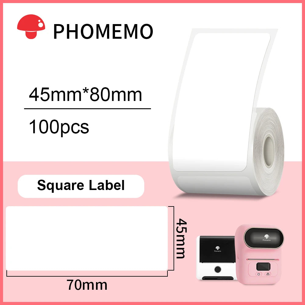 Phomemo – étiquettes autocollantes rectangulaires blanches, papier autocollant pour imprimante d'étiquettes Phomemo M110 M220, Identification étanche