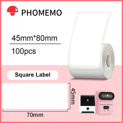 Phomemo – étiquettes autocollantes rectangulaires blanches, papier autocollant pour imprimante d'étiquettes Phomemo M110 M220, Identification étanche