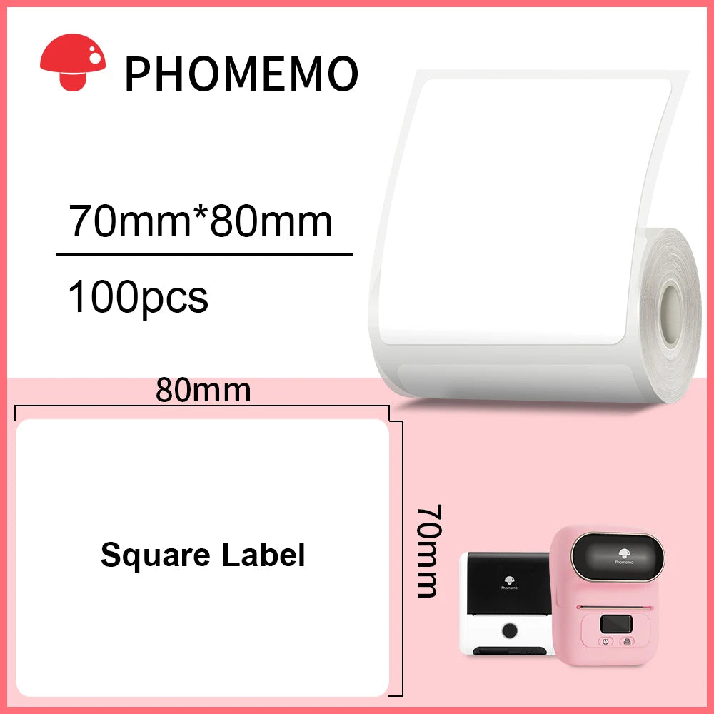 Phomemo – étiquettes autocollantes rectangulaires blanches, papier autocollant pour imprimante d'étiquettes Phomemo M110 M220, Identification étanche